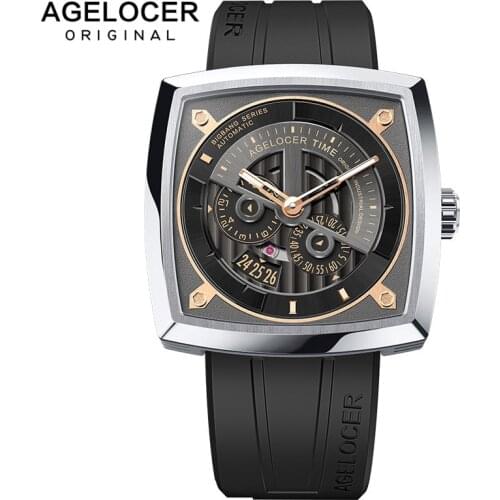 AGELOCER Top Brand Luxury Sport Mechanical Watch Luxury White Watch Mens Watches Montre Homme Clock Men Automatic Watch 2020