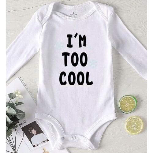 Bodysuit for Newborns I'm Too Cool Letter Printed New Born Baby Clothes Kids Clothing Winter Jumpsuit Girls Outfits Kids' Things