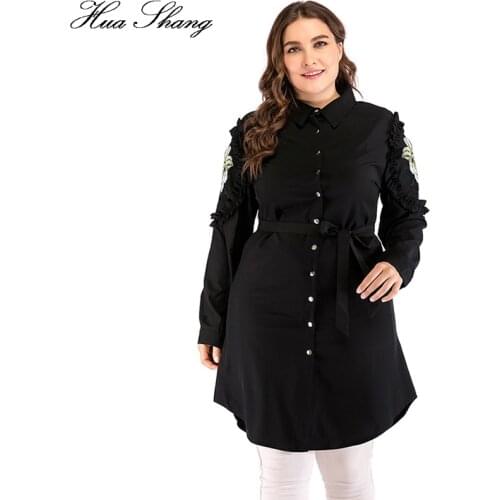 Huashang Women's Shirts With Embroidery