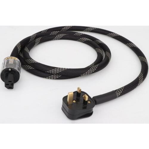 Hifi audio OFC Copper audio UK power cable Mains Power Cord Cable with UK connector plug C-029 Female connector