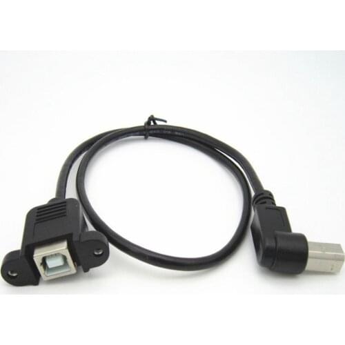 30cm 50cm 1m 1.5m USB 2.0 Elbow B Male to Female Cable USB Type B Wire Socket Printer Panel Mount Extension Cable lock Connector