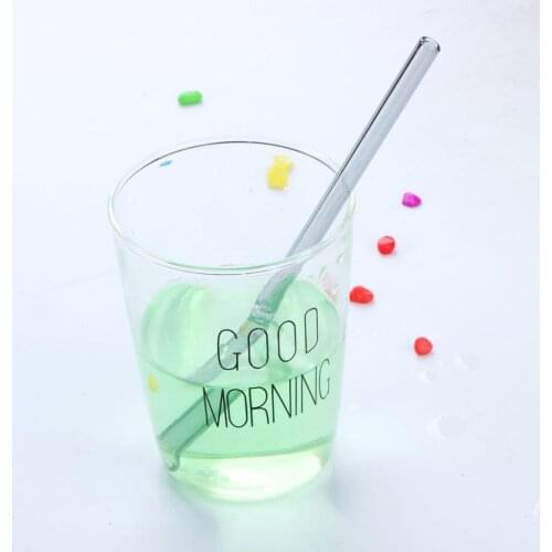 Creative Reusable Glass Tube Drinking Straw With Cleaning Brush