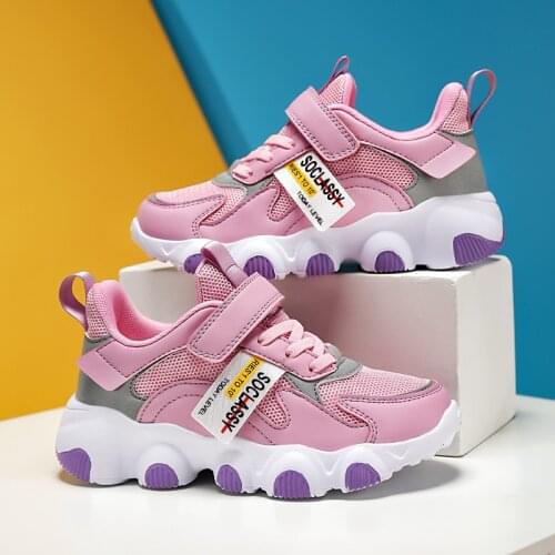 2021 New Chunky Sneakers Girls Running Shoes for Children Casual Shoes Thick Bottom Non-slip Kids Sport Shoes Fashion Girls Shoe