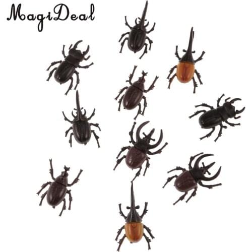 MagiDeal Lot 10 Plastic Vivid Beetles Insect Model Zoo Animal for Kids Party Favor Bag Filler Magic Prop Party Decoration Toy