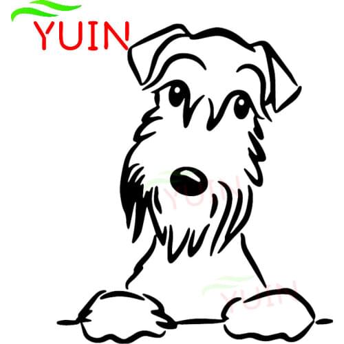 Cute Schnauzer Dog Car Animal Car Decals Fashion Window Decoration PVC Waterproof Sunscreen Sticker Can Be Customized Color