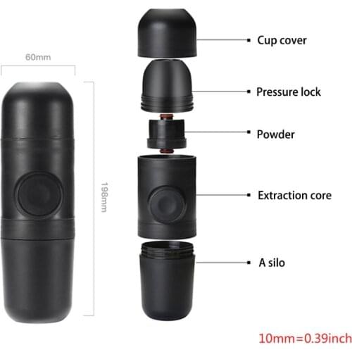 Mini Coffee Machine Hand Held Coffee Maker Portable Compact Manual Espresso Maker Hand Pressure Portable Express Coffee Maker