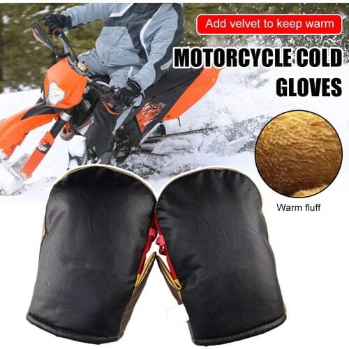 Motorcycle Handlebar Gloves With Reflective Strip Windproof Waterproof Warm Bike Motorbike Handle Bar Hand Cover Random Color