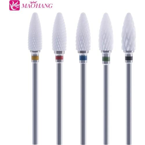 Ceramic Nail Drill Bit Nozzle Milling Cutter Electric Pedicure Machine Apparatus Accessory Nail File