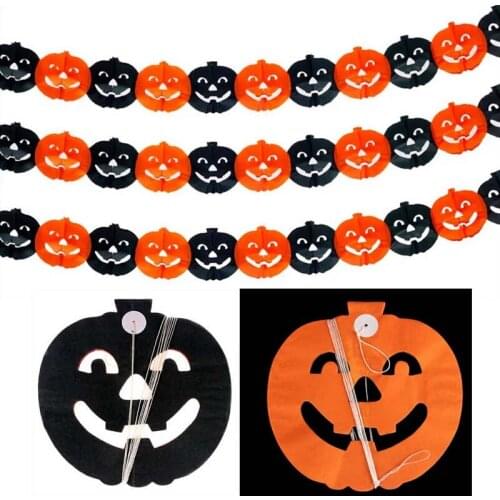 Spider Pumpkin Scary Witch Garland Halloween Paper Haunted House Prop Pumpkin Skeleton Ghost Spider Bat Lahua Scene Layout