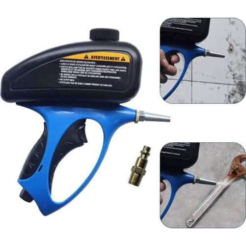 Sand Blaster Gun Kit Handheld Pneumatic Gravity Feed Portable Sandblasting Gun Quick Connect Filter Media Guide Sprayer Machine