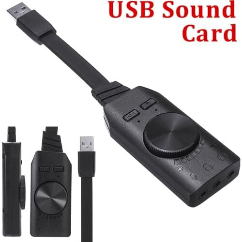 Pohiks 1pc High Quality 3.5mm Stereo Audio Adapter External USB Sound Card For Headset Mic PC Laptop Computer