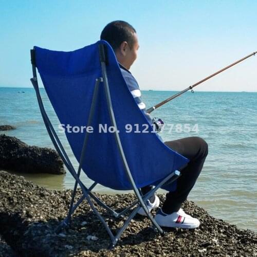 Popular outdoor folding chair high back recliner moon chair portable camping beach fishing chair balcony lounge chair