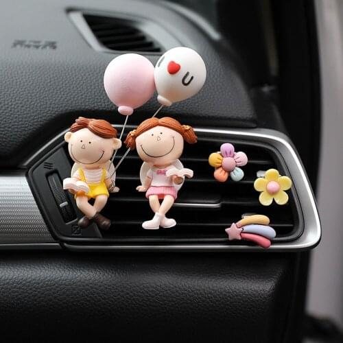 Lovely Girl Boy Car Air Vent Freshener Perfume Clip Aromatic Diffuser Couple Air Outlet Decoration Aromatherapy Clip