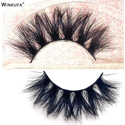 Winkufa 5D Mink Eyelashes Natural Fluffy Crisscross No Cruelty Reflective Cardboard Box Eyelash Extension Fake Lashes