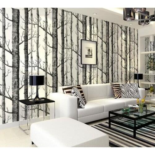 Birch Tree Wallpaper roll wall covering simple wallpaper 10 meter/lot