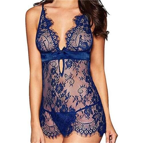 Sexy Women Lingerie Lace Hollow Out See Through Women High Quality Nightdress Underwear Embroidery Printed Lingerie 2021 New