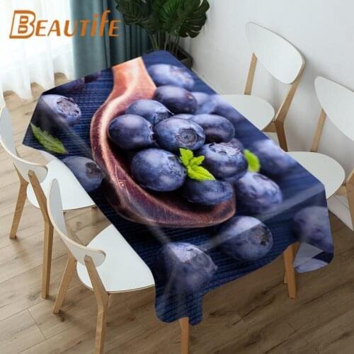 Blueberry Tablecloth Customize Any Style Square/Rectangular/Round Table Cloth Wedding Table Cover Waterproof Dustproof Fabric