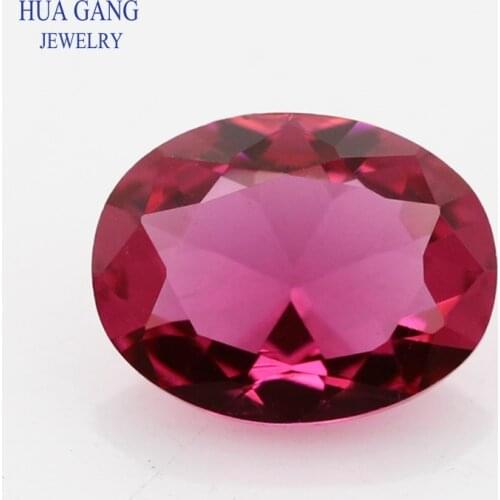 2x3~13x18mm 3# Rose Red Color Oval Shape Loose Glass Beads Synthetic Gems For Jewelry Wholesale Free Shipping