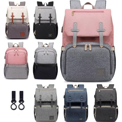 Maternity Diaper Bag USB Mommy Nappy Baby Care Backpack Fashion Travel Nursing Backpacks for Mom Multifunction Stroller Bags