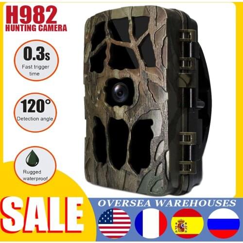 4K HD Waterproof Hunting Camera Outdoor Trail Camera Motion Detection Infrared Camera Wildlife Surveillance H982 LED Camera