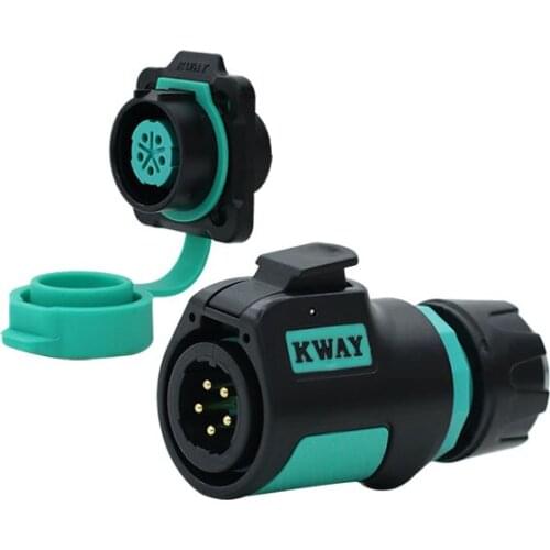 KWAY K20 IP68 Waterproof Automotive 5 Pin Connector Quick Push-type Welding Cable M20 Industrial LED Solar Energy Power Adapter