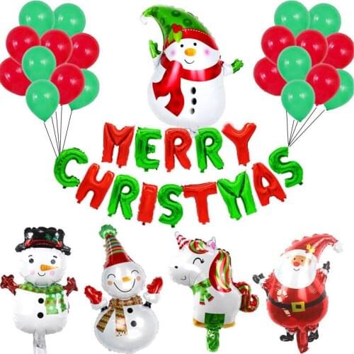 KAMMIZAD merry Christmas series air balloons birthday party theme decorations kids and adult balloon Wedding Aluminum globos