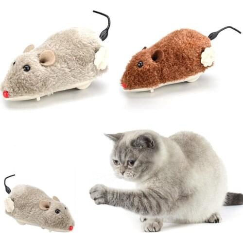Pet Dog Plush Funny Toy Mouse Animal Clockwork Wind Up Running Play Gift Mouse Simulation Cat Entertainment Interactive Ornament