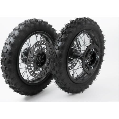 Rear 10 inch black steel wheel 2.50-10 tire 28 spoke rim disc brake wheel suitable for CRF50 off-road motorcycle