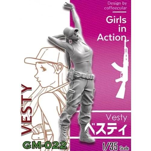 1/35, Vesty, GIRLS in ACTION, Resin Model figure, GK, Unassembled and unpainted kit
