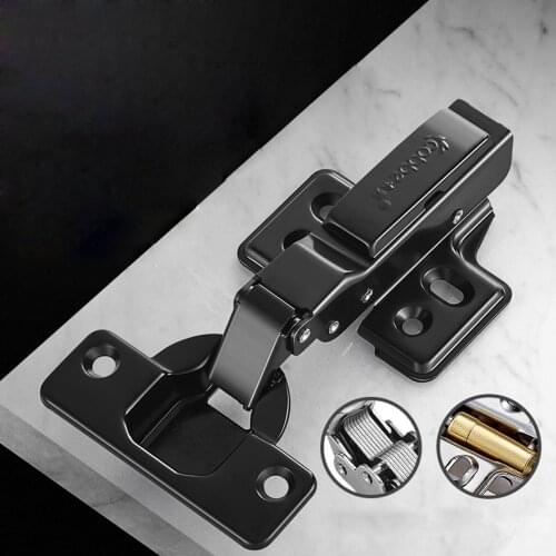 1pc Cold Rail Steel Black Furniture Hinge Door Hydraulic Hinges Damper Buffer Soft Close For Cabinet Kitchen Furniture Hardware