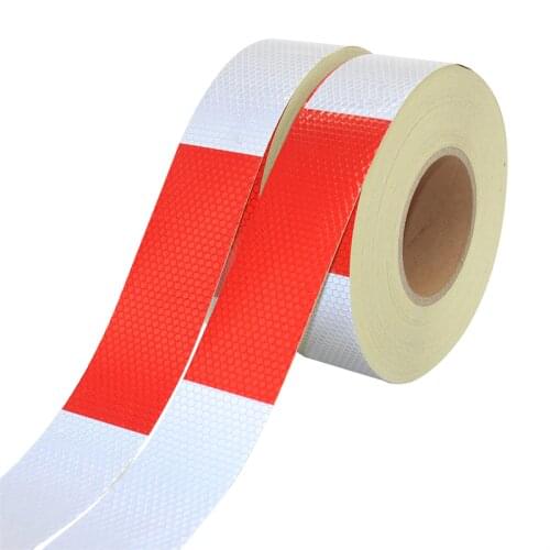 1pc red and white school body reflective tape Special inspection warning tape for trucks Logo sticker reflective film