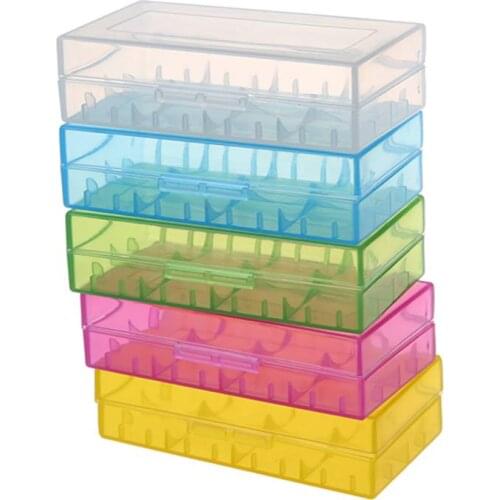 5 Colors In One Set Hard Plastic Case Holder Storage Box Rack For Battery 18650