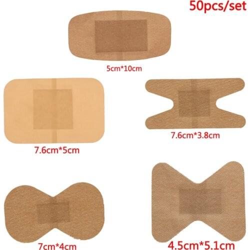 50pcs Waterproof Wound Plaster Medical Anti-Bacteria Band Aid Wound Dressing For Home Travel First Aid Kit Emergency Kits