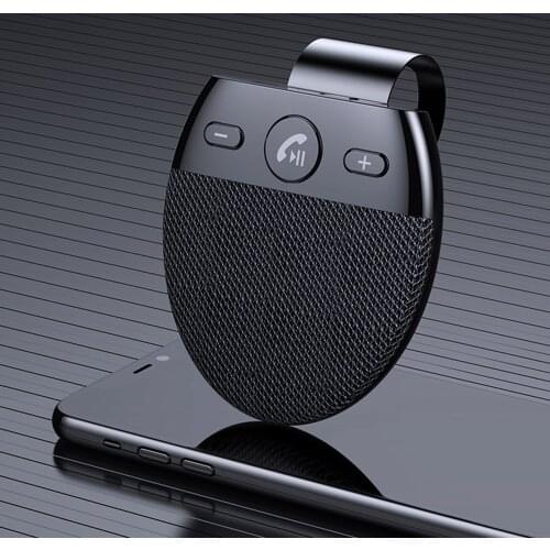 Wireless Car Speaker with Visor Clip Speakerphone Music Player Auto Power on Clear Sound Car Kit for Handsfree Calling Black