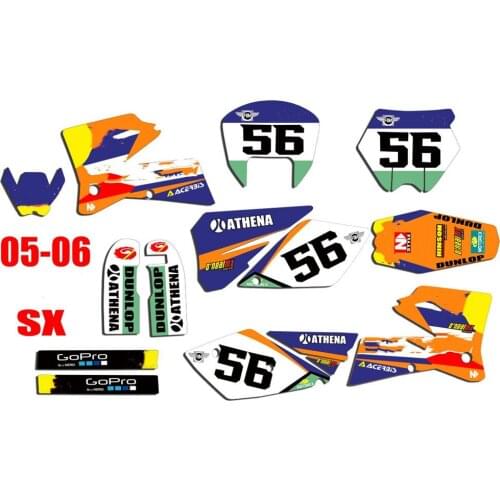 FOR KTM SX 2006 2005 Graphics Delcas Stickers FOR KTM 125 SX 200 SX 250 SX 250 SXF 540 SX 525 SX 400 SX 450 SX 525 SX 2005 2006
