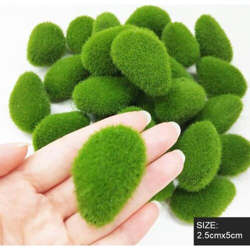 Artificial Moss Rocks For Garden and Crafting Fake Stone 30pcs Green Simulation Plant DIY Decoration Creative Crafts Home Decor