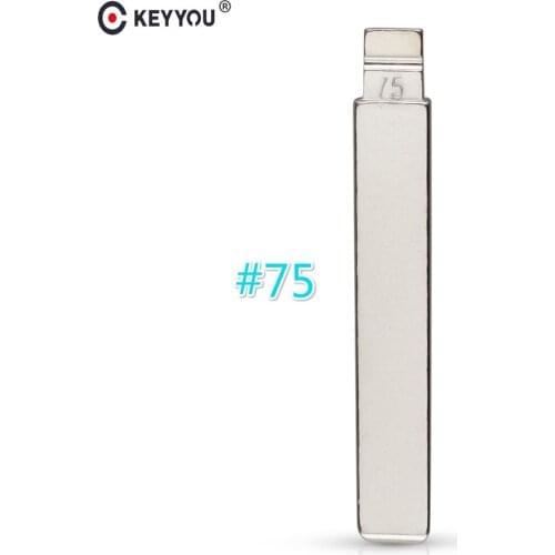 KEYYOU 10 pcs/lot Metal Blank Uncut Flip KD Remote Key Blade Type #75 for Geely Panda NO. 75 Blade