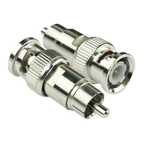 RCA-BNC Coax Connector BNC Male Plug to RCA Male Plug Coaxial Adapter Cable Coupler Plug for CCTV Camera Surveillance