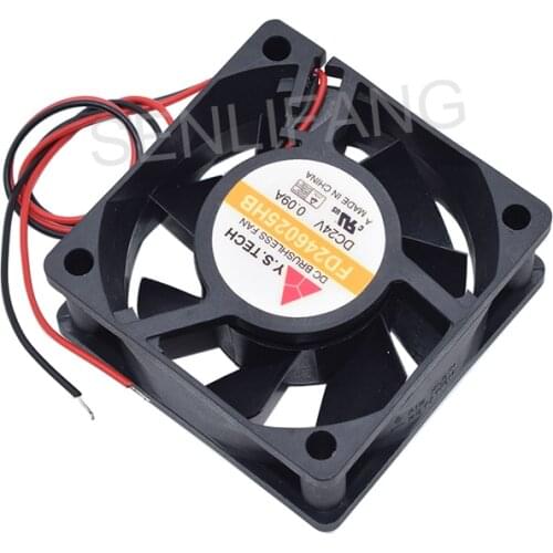 For Y.S TECH FD246025HB Server Cooler Fan DC 24V 0.09A 60x60x25mm Two Lines