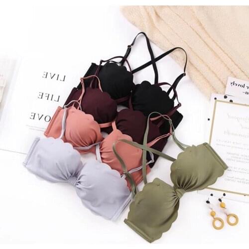 Fashion Sexy Lingerie Wavy edge Women Underwear Bra Seamless Comfortable Tops Wireless Push Up Female Bralette