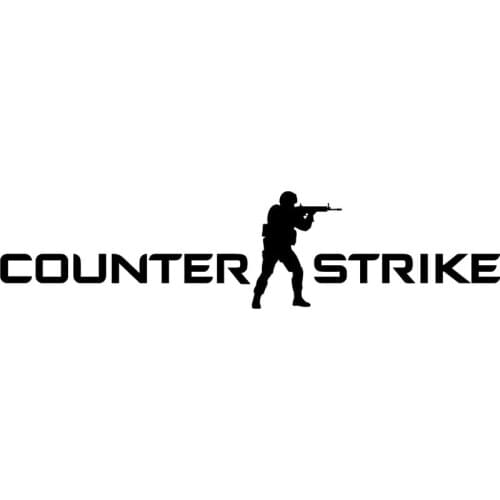 16CM*3.8CM Counter Strike Logo Stickers Motorbike Bumber Wall Car Sticker Cartoon Reflective Car Styling Black Sliver C8-1058