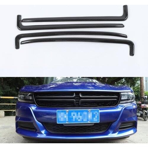 New ABS Car Styling For Dodge Charger 2015 Up Front Grill Grille Decoration Strips Trim Exterior Auto Moldings 4pcs/set