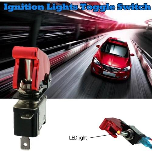 Ignition Lights Toggle Switch Carbon Fiber Racing Truck Car Engine Start Car Auto Power Push Button Switch Self 12V 20A Jly27