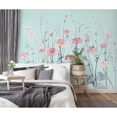 Custom Photo Wallpaper 3d Wallpaper Flower Wall Murals Luxury Wall Papers Home Decor Blue Background Wall Mural Custom