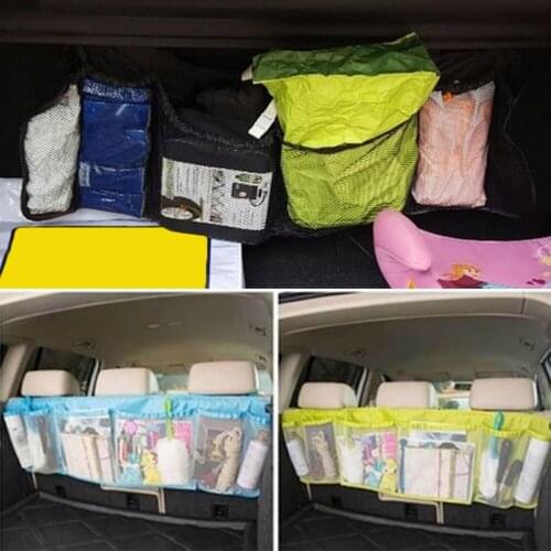 Portable Green/Blue/Black Car Backside Seat Auto Travel Multi-Bag Holder Storage Bag 6 Layers Nylon + Mesh Bag + PP Fabric