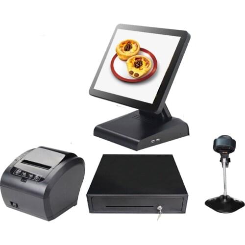 Wholeset POS system for retailers ALL IN ONE 2G/128G touch screen black restaurants equipment POS terminal