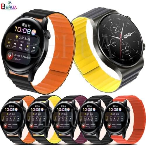 22mm WatchBand Strap For Huawei Watch 3 pro / GT 2 46mm GT2 pro Smart WristBand Sport Silicone magnetic loop Bracelet Wriststrap