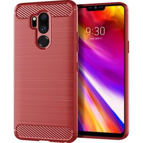TPU Rubber Full-Body Protective Phone Cover Carbon Fiber Cover Phone Case for LG G7 One Case Cover Shockproof Bumper