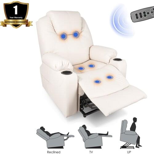 Luxury Electric Massage Chair Ergonomic Power Lift Recliner Leisure Sofa Full Body Shiatsu Lounge Armchair for Parents/Elderly