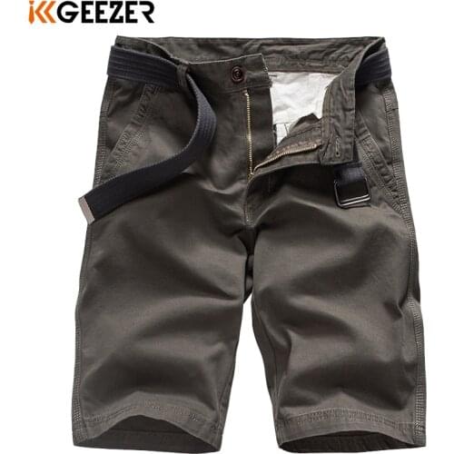 Men Shorts Military Short Pants 100% Cotton Loose Casual Pocket Shorts Summer Fashion Brand Khaki Male Tactical DropShipping